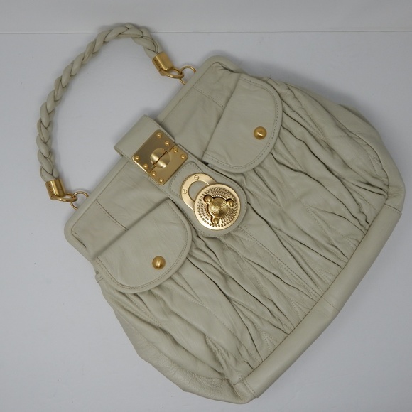 Steven By Steve Madden Handbags - Leather Handbag Turnlock Closure Ruched Leather